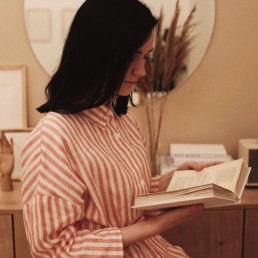 Picture of a woman reading a book