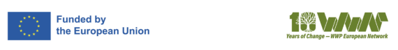 Email footer with EU funding logo and WWP EN anniversary logo